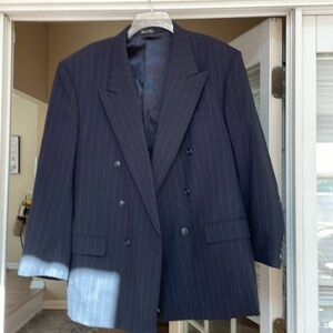 Men’s  Double Breasted Suit Jacket By Guy Laroche. Size 44R